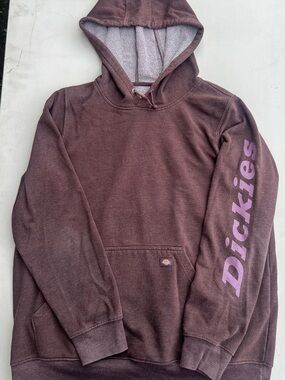 Dickies Men’s Brown Hoodie with Lavender Sleeve Logo